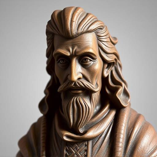 Busto de madera tallada de Don Quijote de la Mancha