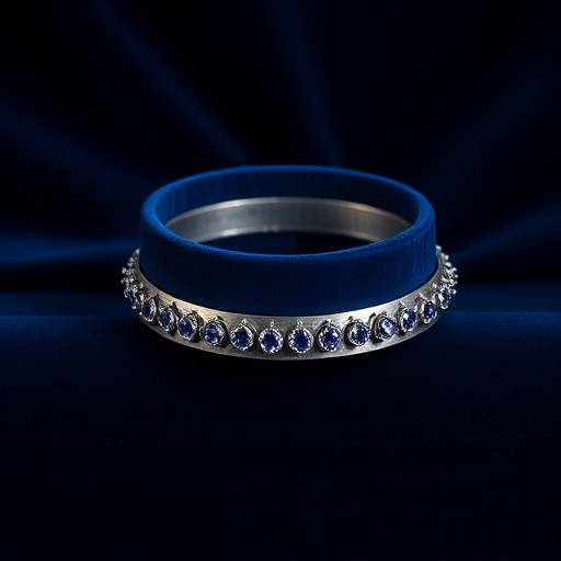 Collar artesanal de plata con detalles en lapisl&aacute;zuli exhibido sobre un fondo de tela de terciopelo azul oscuro